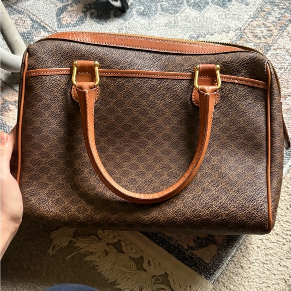 Vintage Celine Macadam pattern Boston bag brown coated canvas with leather trim - Picture 2 of 6